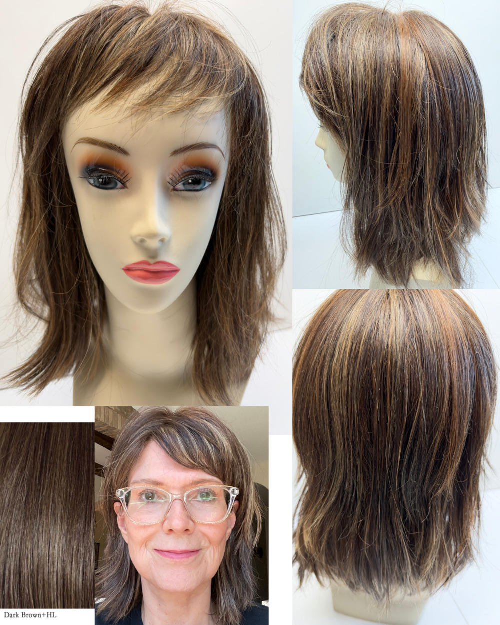 Belle Tress City Collect. Amsterdam Wig Dark Brown+HL Synthetic Lace Front Bangs